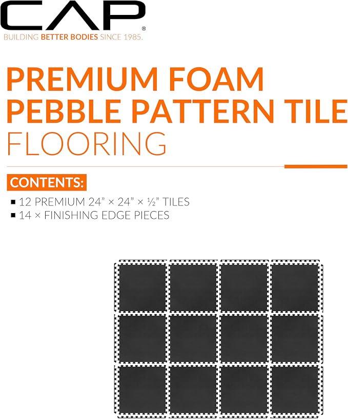 CAP Puzzle Exercise Mats | 1/2” Thick EVA Interlocking Foam Tiles for Home Gym Flooring | Multiple Options