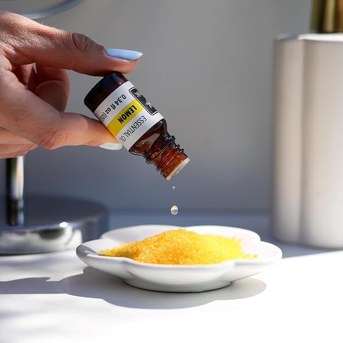 Lemon Essential Oil – Fresh Citrus Aroma Oil for Diffusers, Aromatherapy & Home Fragrance – Bright Lemon Peel Scent – 0.34 fl oz (10 ml)