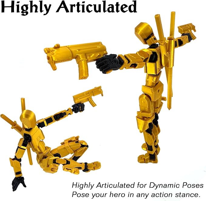 【Assembled】 T13 Action Figure Set, Giant Sword Titan 13 Robot Action Figure 3D Printed robo 13 Action Fidget Toys Dummy Figure Articulated, T13 for Collectors Desktop Decorations (Black-Green)