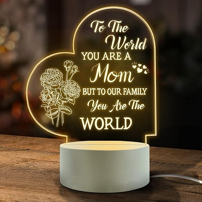 Lovely Mother-Best Mom Birthday Gifts from Daughter Son，Mom Night Light，Room Decoration Mom's