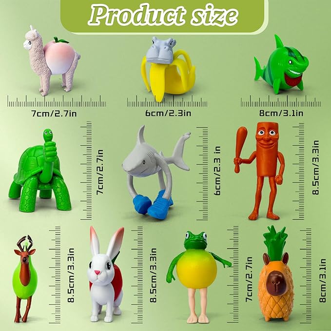 8Pcs Italian Brainrot Action Figures,Tralalero Travala Toy Set Tralalero Travala,Tung Tung Tung Sahur, Brr Brr Patapim - Brainrot fidget Toys,Decorations Gifts for Office Room Figurine Decor (10PCS-A)