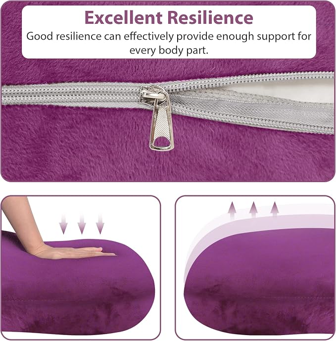 BATTOP Pregnancy Pillows for Sleeping,Maternity Body Pillow with Washable Cover,New Mom Gifts for Women,Support for Back,HIPS,Legs,Belly for Pregnant Women(Dark Purple)