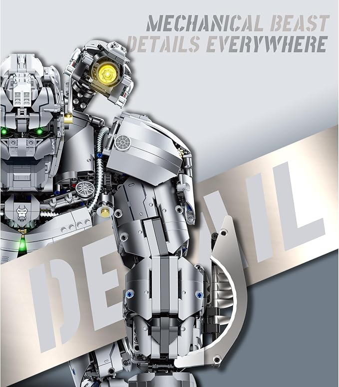 Transforming Robot Building Set for Adult, King Kong Robot Building Kit with Green Lignt, Transforming Toys for Boys. 4160pcs