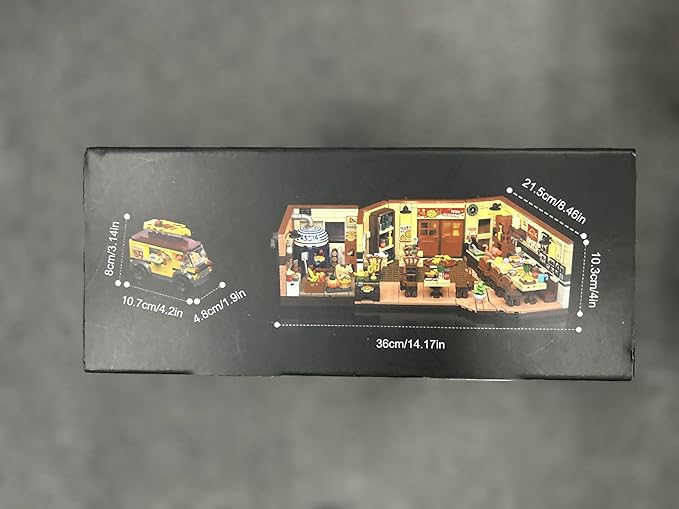 City Street Pizza Restaurant Building Set with Light, 1098PCS Pizzeria House Architecture Model with Retro Pizza Van, Home Decor Construction Building Block Gift for Adults Teens Boys Girls 12+