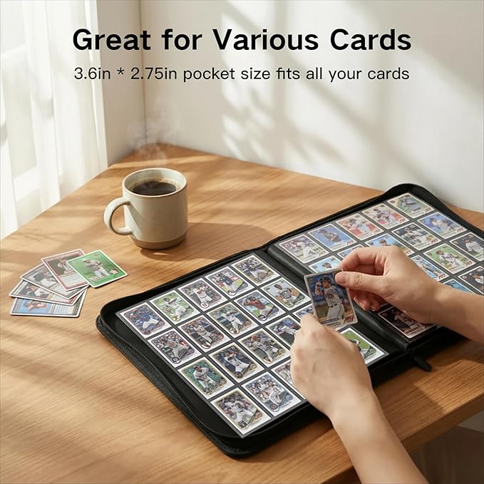 1280+ Cards 20 Pocket Card Binder Collector Card Album Trading Card Binder Ringless Trading Card Album Side Loading Compatible with TCG, Game & Sports Cards (Blue)