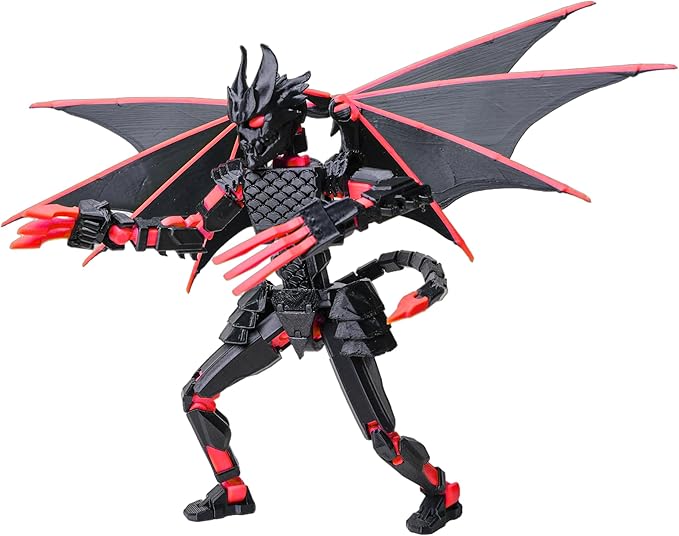 (Assembly Completed Dummy 20 Action Figure, 8.1 inches, Strong Magnetic Accessories, 10 in 1, 3D Printed Robot Multi-Jointed Movable，Oni Warrior Series (red)