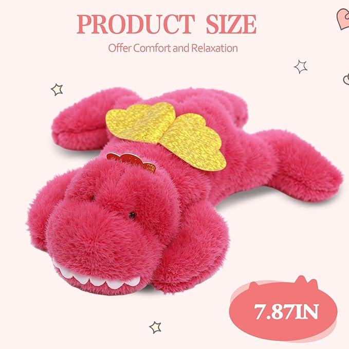 7.8in Dragon Plush Stuffed Animal Cute Dragon Plush Toy Ultra Soft Hugging Gift for Kids Girls Boys (Dragon)