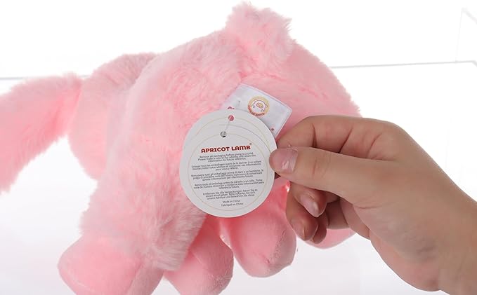 Apricot Lamb Toys Plush Pink Bunny Rabbit Stuffed Animal with Fluffy Soft Ears (Pink Bunny, 8 Inches)