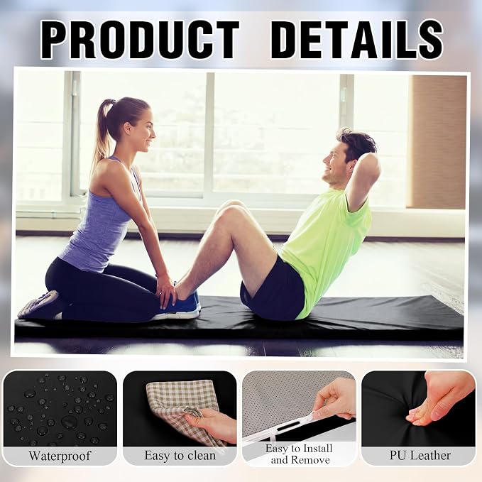 Lyrow 2 Inch 72"x24" Thick Foldable Yoga Mat with Carry Strap, Non-slip Portable Foam Gym Mat for Yoga, Pilates and Stretching