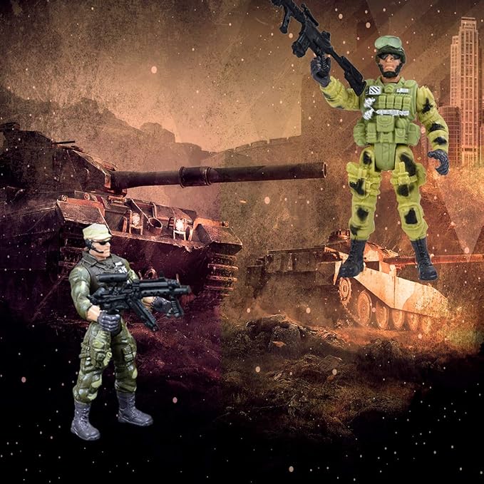 DC-BEAUTIFUL 12 Pack Military Soldier Special Forces SWAT Counter-Strikes Joint Movable Elite Model with Weapon