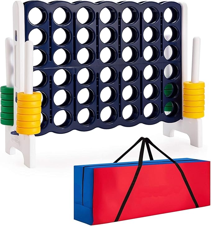 Costzon Giant 4-in-A-Row, Jumbo 4-to-Score Giant Games for Kids & Adults, Indoor Outdoor Party Family Connect Plastic Game, 4 Feet Wide by 3.5 Feet Tall with Carrying Bag