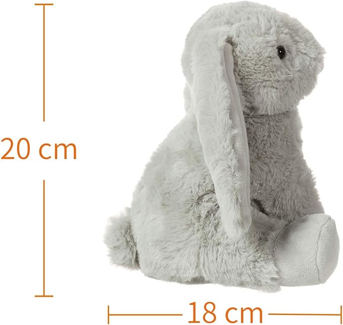 Apricot Lamb Toys Plush Grey Bunny Rabbit Stuffed Animal with Fluffy Soft Ears (Grey Bunny, 8 Inches)