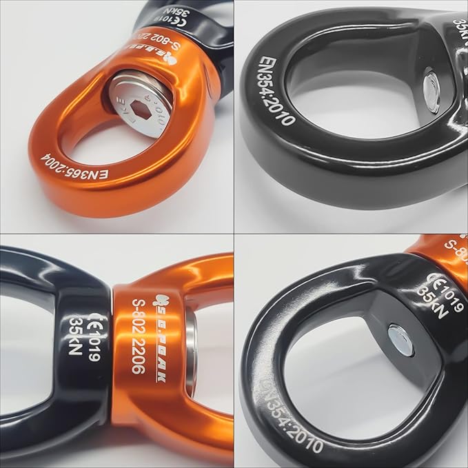 35kN Swing Swivel, CE Certified 360°Rotational Device, Silent Hanging Accessory for Tree Swing, Aerial Dance