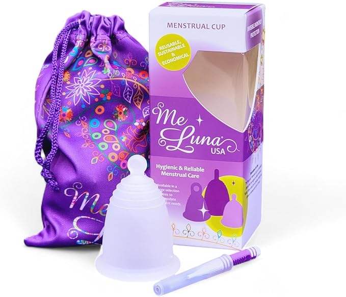 Most Customizable Menstrual Cup with Ball Handle | MeLuna Me Luna | Comfortable Period Cup Reusable Cup | Tampon Pad Alternative for All Body Types | Classic