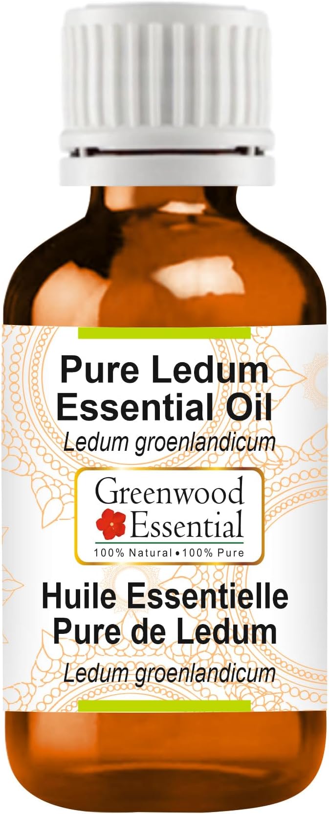 Greenwood Essential Ledum Essential Oil (Ledum groenlandicum) Pure | Non-Sticky | Non-Greasy | Lightweight | Men & Women | All Skin Types | Steam Distilled 15ml (0.50 oz)