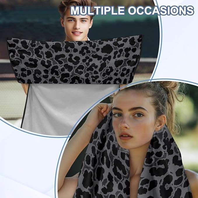 INSTANTARTS Leopard Car Seat Towel Cover Yoga Towel Car Seat Cover Beach Towel