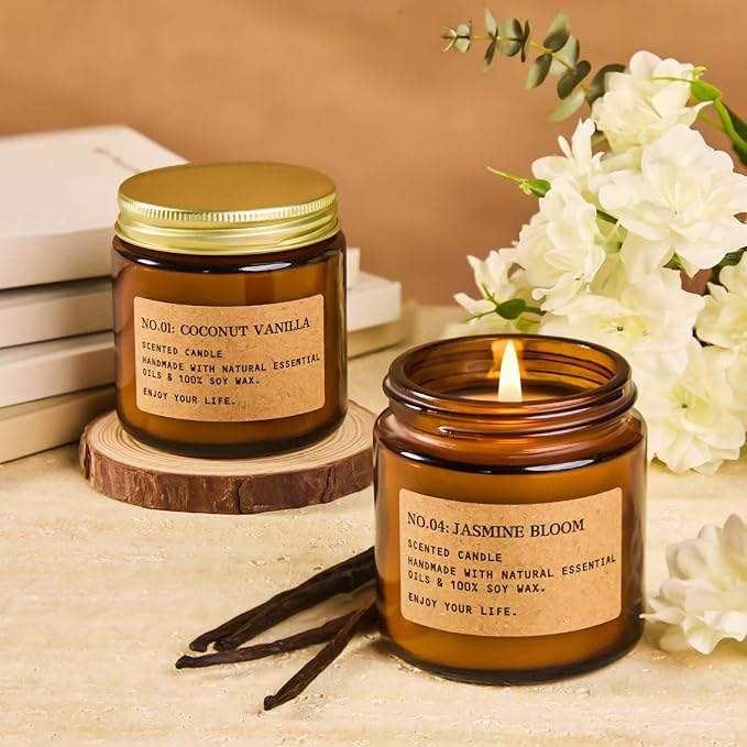 Candles for Home Scented, 6 Pack 3.5 Oz Soy Wax Candles Gifts Sets with Sage Breeze & Lavender for Birthday Gifts Women Thank You Graduation