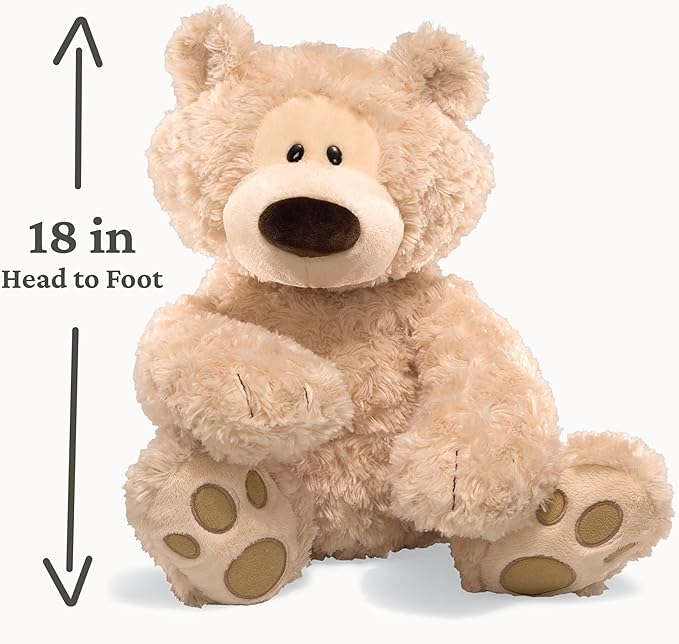 GUND Philbin Classic Teddy Bear, Premium Stuffed Animal for Ages 1 and Up, Beige, 18”