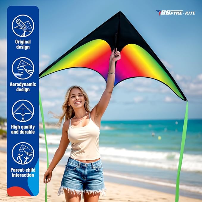 SGftre Delta Kite Two Set for Kids and Adults,Easy to Fly Outdoor Fun Kites, Perfect for Beaches and Parks,Ideal Kids Kite and Adult Kites for Family Fun