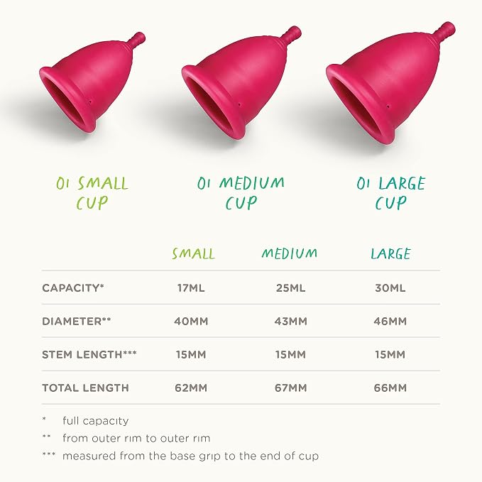 Oi | Organic Initiative - Menstrual Cup | Large - Adult, Wear for 12 hrs | Reusable, Leak Free (30ml) | Tampon and Pad Alternative