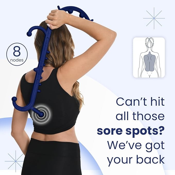 Ranarose Deep Tissue Back & Neck Massager - Back Massager Stick for Pain Relief, Muscle Knot Remover, Trigger Point Massage Tool for Full Body, Shoulders, Legs - Pressure Point Massage Tool