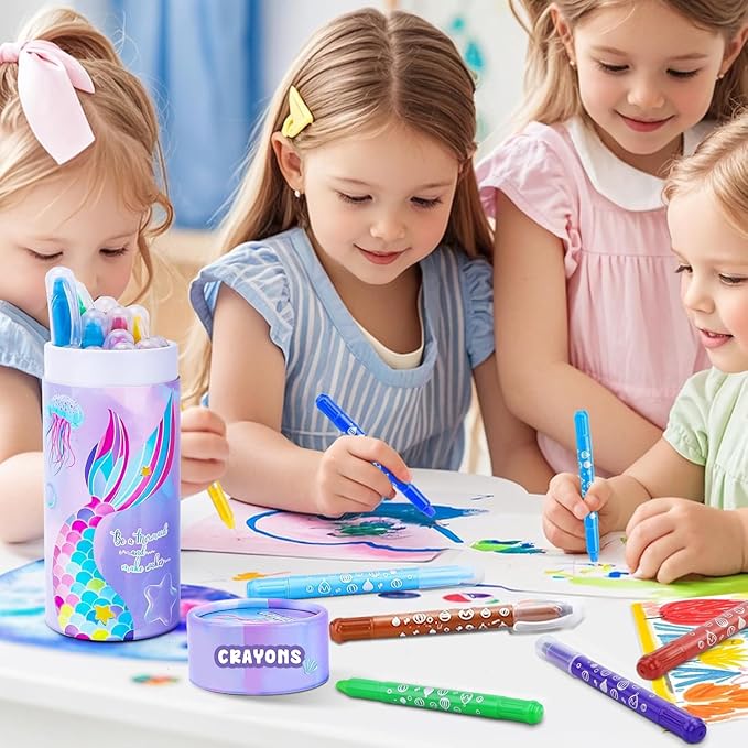 DreamCandy Twist Crayons for Toddlers,12 Colors Non Toxic Washable Crayons for Kids,Art Supplies Drawing Coloring Crayon Set,Gift for Boys and Girls,Back to School,Stocking Stuffers