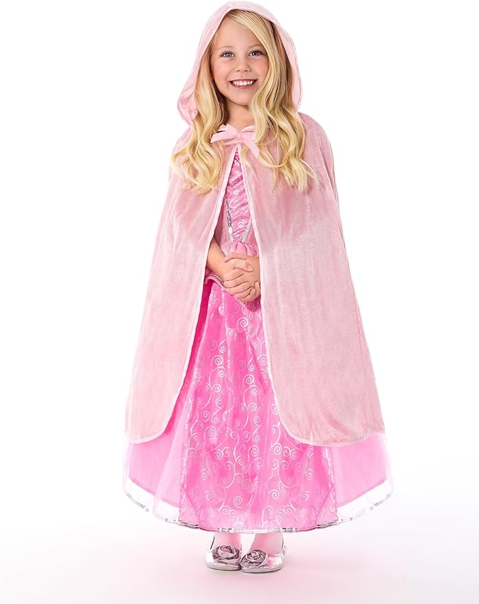 Little Adventures Traditional Pink Cloak Girls Costume - S/M (1-5 Yrs) - Machine Washable Child Pretend Play and Party Dress-up with No Glitter