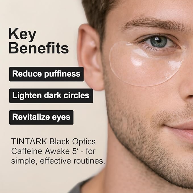 Tintark Black Optics Hydrogel Eye Patches 28 Pairs, 15-Min Revitalizing Eye Masks with Caffeine Peptides Black Truffle, Reduce Puffy Eyes Dark Circles & Wrinkles, Luxury Spa Gifts for Men & Women
