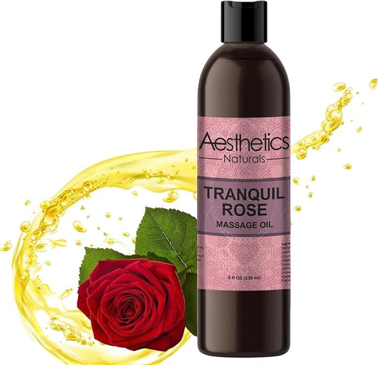 Aesthetic Naturals Massage Oil (Tranquil Rose) Ciana Natural Massage Oil for Men and Women