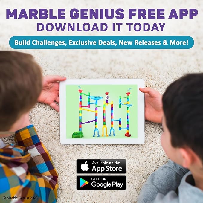Marble Genius Marble Run - 85 Complete Pieces Maze Track Toys for Adults, Teens, Toddlers & Kids Aged 4-12 Years Old (67 Translucent Marbulous Pieces + 18 Glass-Marble Set), Explorer Set