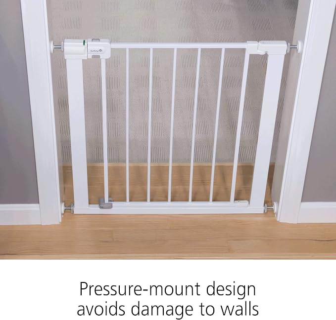 Safety 1st Easy Install Walk Thru Baby Gate for Doorway With Door, Dog Gates, Fits 29"-38", Easy Install 28" Tall, White