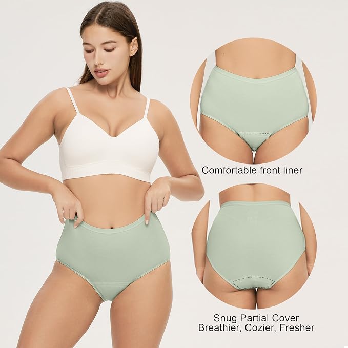 BATTEWA Washable Absorbency Incontinence Regular Underwear for Women, Reusable Leak Proof Protection Panties for Bladder Leakage(5Color, 4X-Large, 5 Pack)