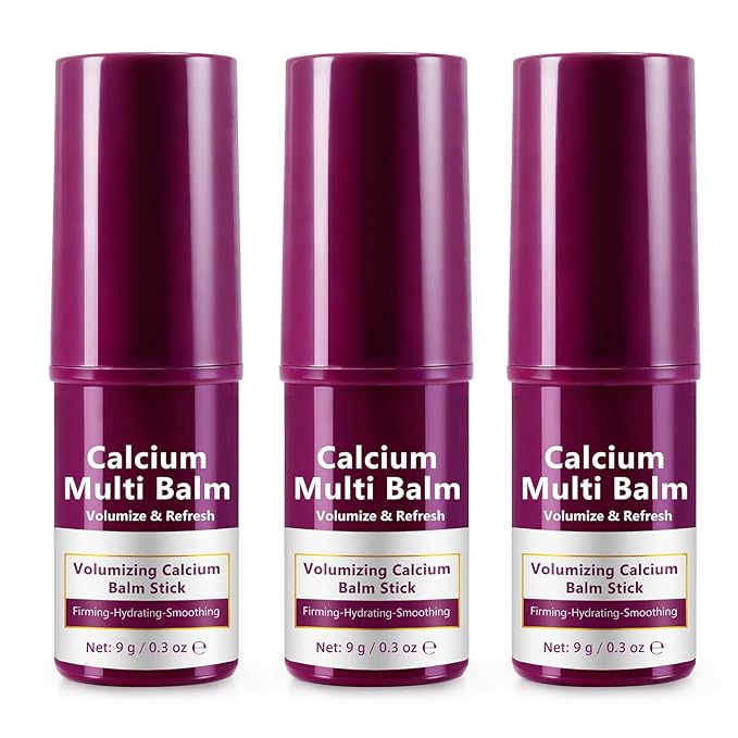 Calcium Multi Balm Stick - 3Pack, Wrinkle Repair & Firming Balm, Collagen Infused Face Stick, Intense Hydration for Deep Wrinkles on Eye, Anti-Aging & Lifting Care, 0.9 Oz