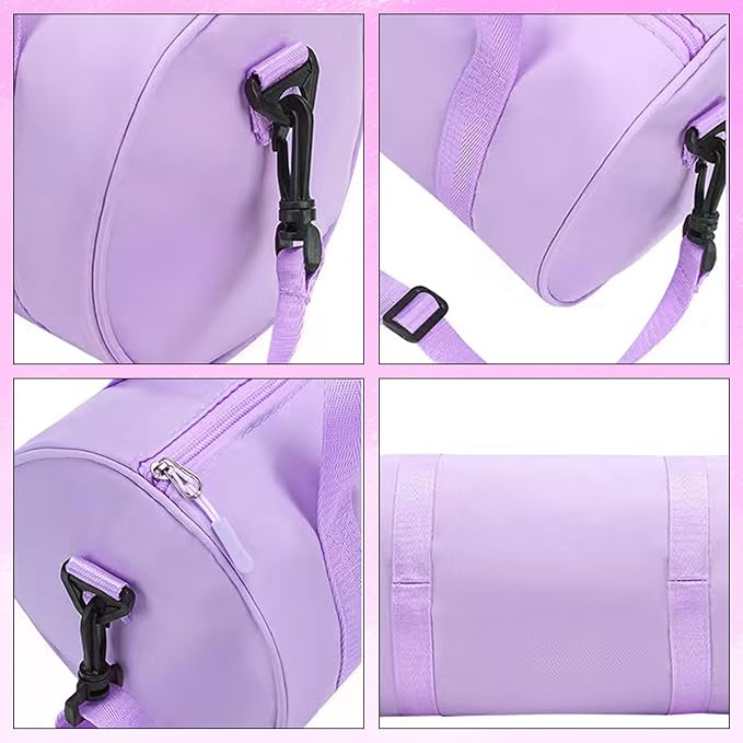 Ballet Dance Bag Mini Gym Bag Lightweight Small Duffle Bag 10L Cute Crossbody Bag for Yoga Swimming Sport (Purple)