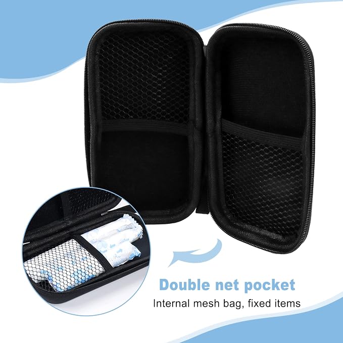 Tampon Holder for Purse,2 Pack Black Tampon Storage Bag with Zipper 6.3x3.3x1.2 inches Small Pouch for Feminine Products Portable Period Bags for Women,Ladies