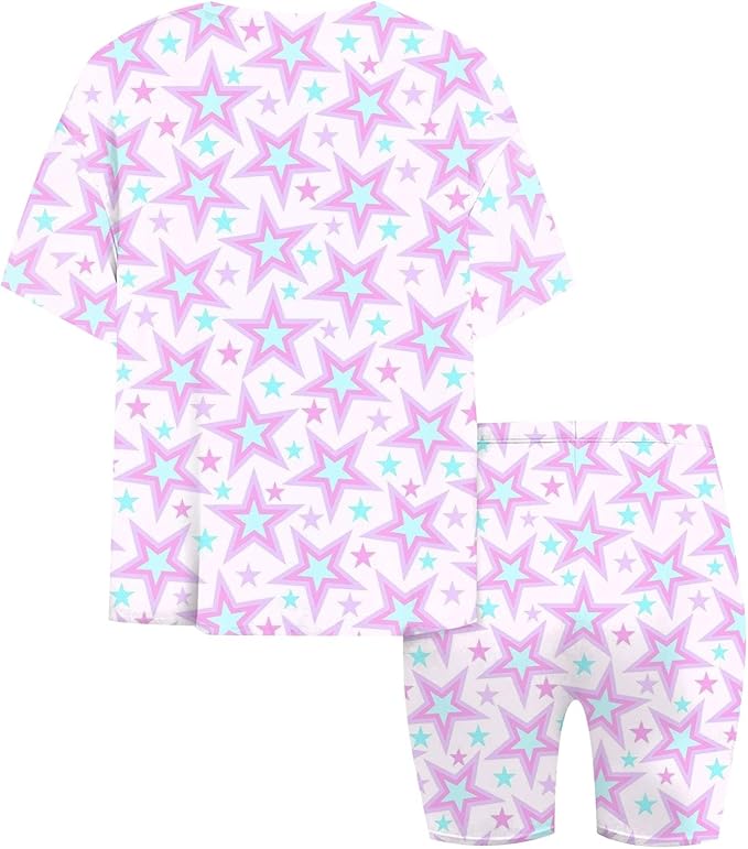 K-POP DEM0N Hunters Outfits for Girls, 2 Piece T-Shirts and Apparel Sets Birthday Gift