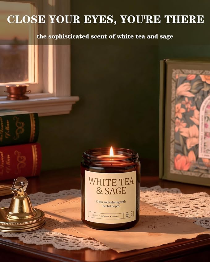 Scented Candles Gift Set, Long Lasting 4 Pack Aromatherapy Candles for Home | 28 oz 200 Hour Burn, Rose Water & Ivy, White Tea & Sage, Lemon Lavender, Pink Peony, Gifts