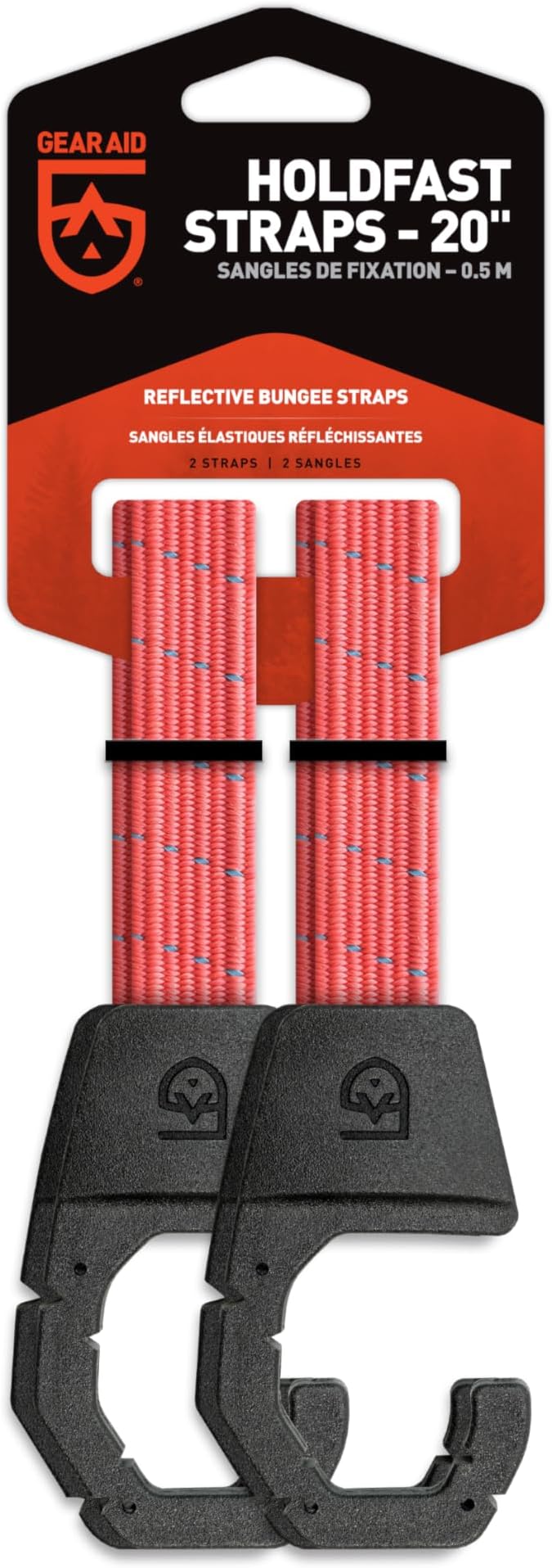 Gear AID Holdfast Bungee Strap, Organize Your Garage and Gear for Biking, Camping, Hunting, Exercise, Paddling and More, Orange Reflective