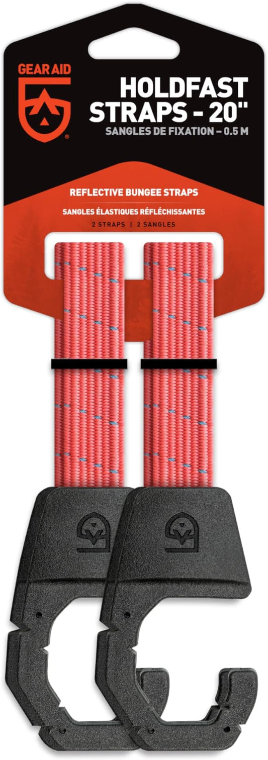 Gear AID Holdfast Bungee Strap, Organize Your Garage and Gear for Biking, Camping, Hunting, Exercise, Paddling and More, Orange Reflective