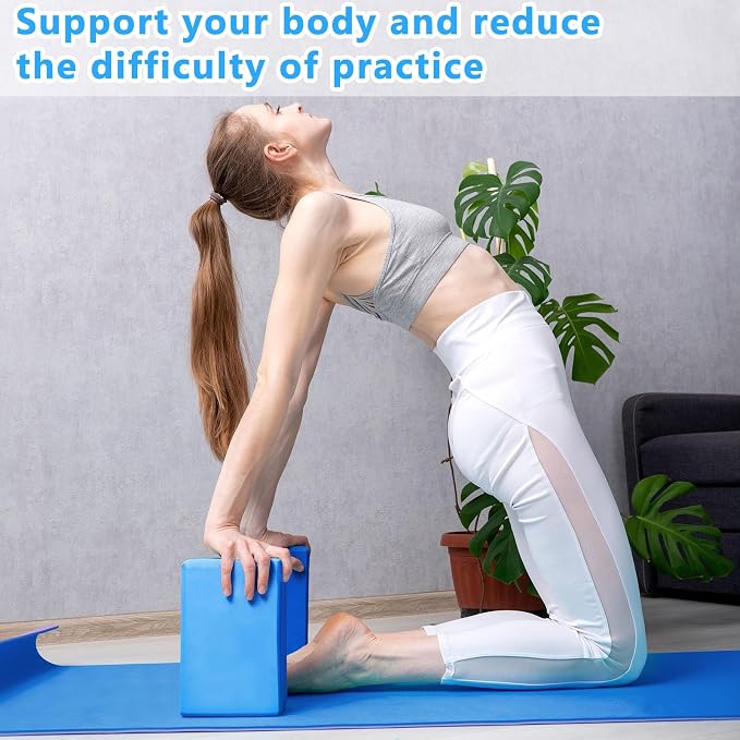 Honoson 20 Pcs Yoga Blocks Bulk 9''x6''x3'' High Density EVA Foam Blocks for Exercise Pilates Meditation, Lightweight Non-slip Surface, Improve Strength Balance Flexibility