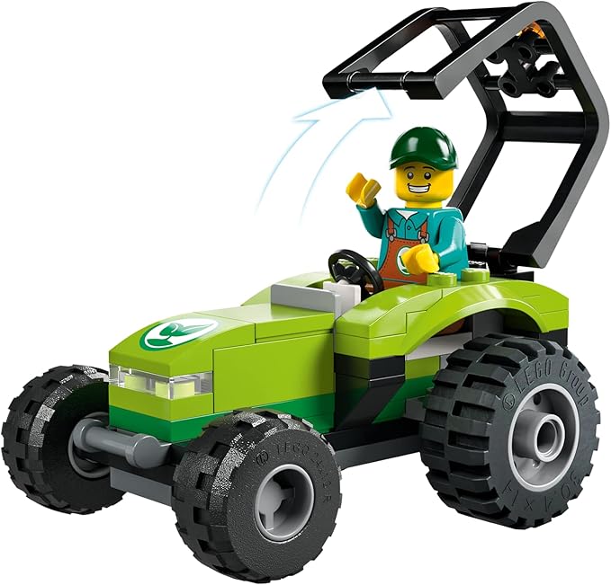 LEGO City Park Tractor 60390, Toy with Trailer for Kids Ages 5 Plus, Farm Vehicle Construction Set with Animal Figures and Gardener Minifigure, Gift Idea