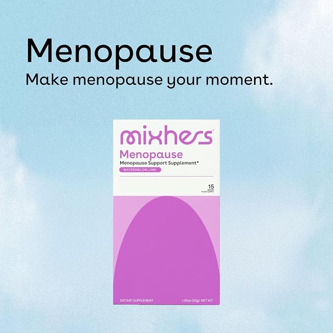 Mixhers Menopause - Menopause Support Drink Mix - Women's Menopause Supplements - Hormone Balance Multivitamin - With Maca Root & Black Cohosh - Sugar Free - Vegan - 15 Drink Packets - Watermelon Lime