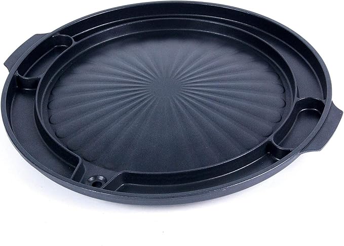 COOKKING - Master Grill Pan, Korean Traditional BBQ Grill Pan - Stovetop Nonstick Indoor/Outdoor Smokeless BBQ Cast Aluminum Grill Pan, Made in Korea
