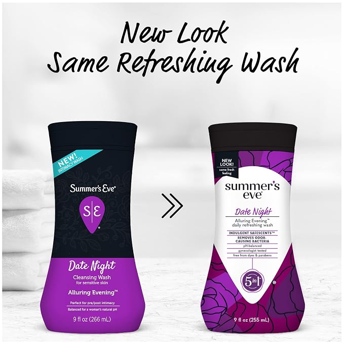 Summer’s Eve Date Night Alluring Evening Refreshing Daily All Over Feminine Body Wash, Removes Odor, Feminine Wash pH Balanced, 9 fl oz