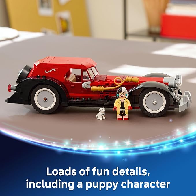 LEGO Disney Cruella De Vil’s Car Toy - 101 Dalmations Model Car Kit for Kids - Pretend Play Vehicle Building Set for Girls & Boys, Ages 9+ - Disney Gift Idea for Birthdays & Movie Fans - 43277