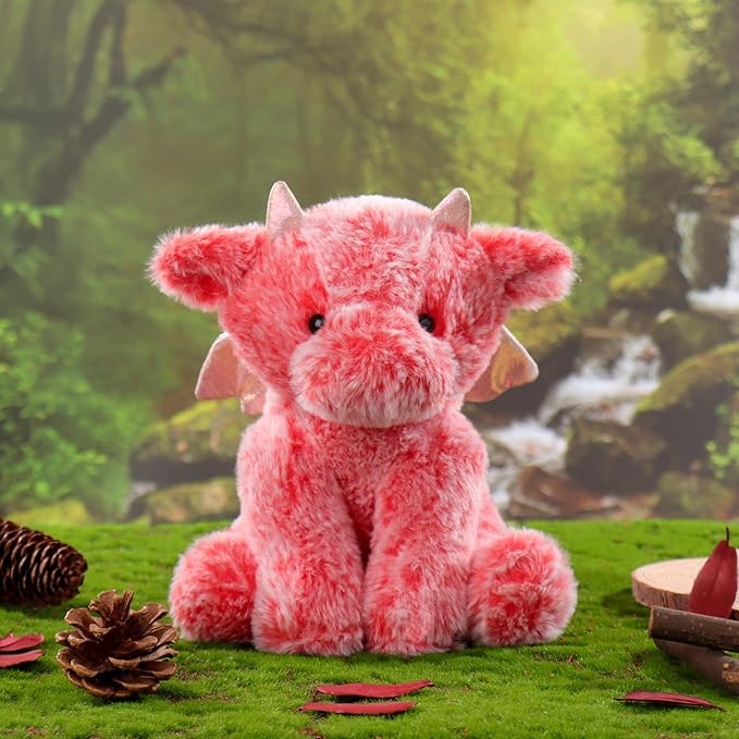 Apricot Lamb Toys Plush Red Plush Dragon Dinosaur Stuffed Animal Soft Cuddly Perfect for Child 8 Inches