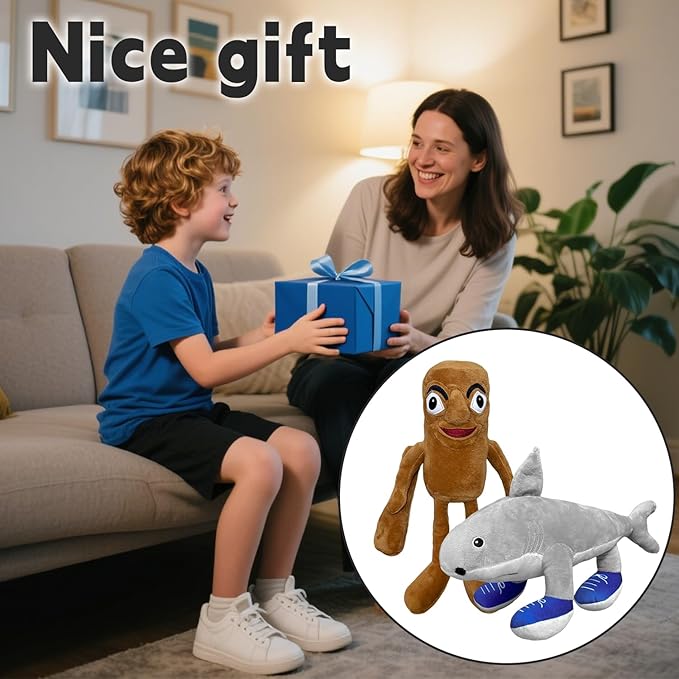 Italian Brainrot Inspired Plush Toy 14 Inches Tung Tung Tung Sahur Plush Soft Stuffed Meme Dolls for Collectors, Aesthetic Décor & Funny Gift Ideas (Tralalero Tralala)