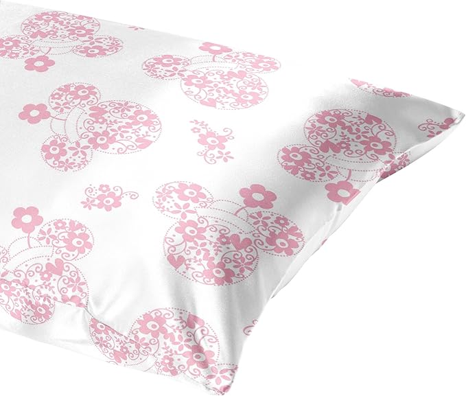 Jay Franco Satin Pillowcase - Standard Size 20x30 Inch Silky Soft Premium Pillow Cover, White - Minnie Mouse