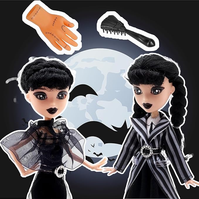 Dumwick 11.5'' Adams Doll with Gift Box, High Heels, Black Dress, and Hair, Perfect Christmas and Birthdays Toy Gift for Girls & Fans (2PCS)