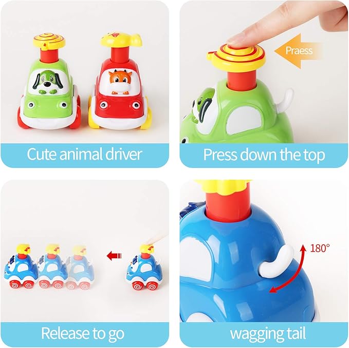 ALASOU Animal Car Toys for 1 2 Year Old Boy|Baby Toys 12-18 Months|1 2 Year Old Boy Birthday Gifts for Infant Kids|Cars for Toddlers 1-3